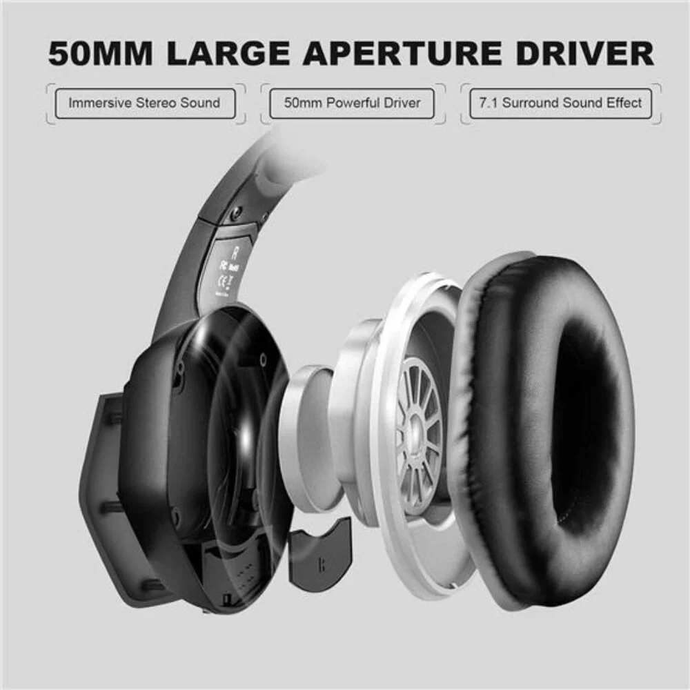 USB Gaming Headset for PC, Computer Headphones with Microphone